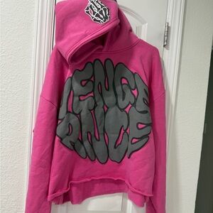 Pink Graphic Hoodie Sweater